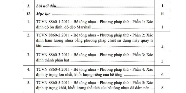 Tài liệu tập huấn 73 TCVN mới ban hành năm 2011 về lĩnh vực xây dựng CTGT