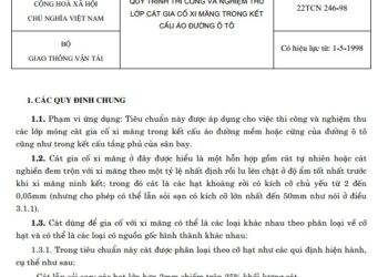 22TCN 246-98 Quy trình thi công và nghiệm thu cát gia cố xi măng trong áo đường ô tô