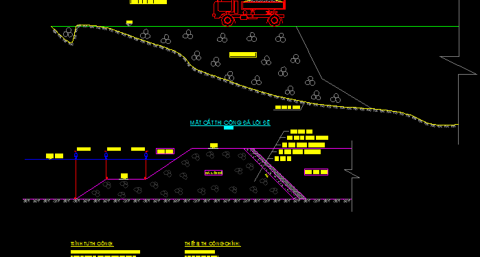 Bản vẽ thi công đê chắn cát
